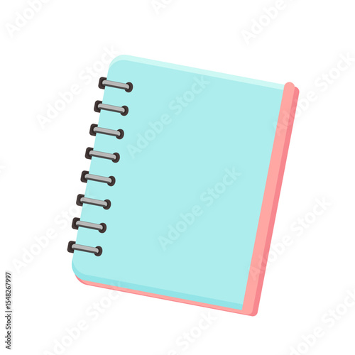 Vector illustration of a notebook on white background – back to school and office supply concept, perfect for children's education, seasonal promotions, business use, and knowledge day designs