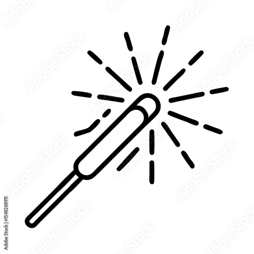 Sparkler emitting bright light during celebration of US Independence Day  
