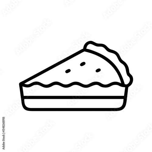 Slice of apple pie in minimalistic line art style