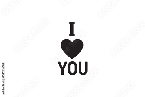 I Love You vector on white background.01