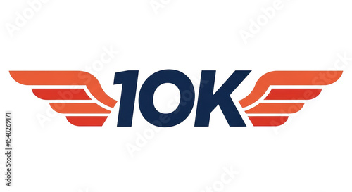 Isolated 10K Logo with Wings
