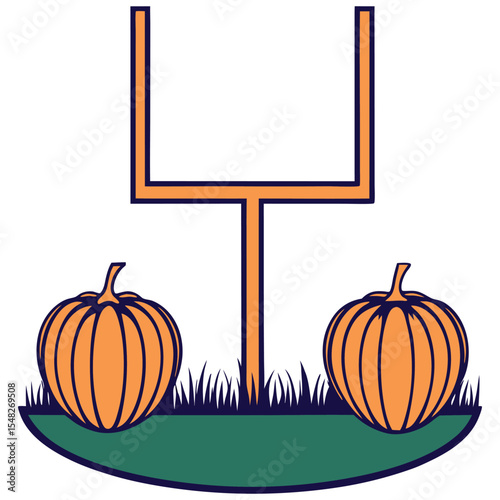 Festive Fall Football A Fun and Spooky Pumpkin Field Goal Scene