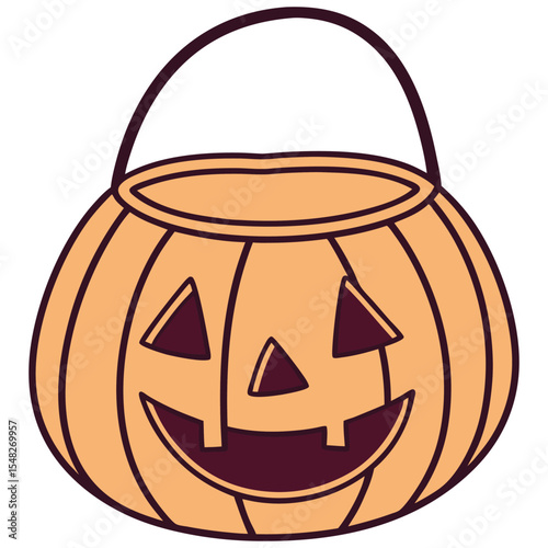 Jack O Lantern Trick or Treat Bucket Perfect for Halloween Celebrations