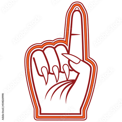 Monster Fan Hand with Claws Cheering for a Sports Team Victory