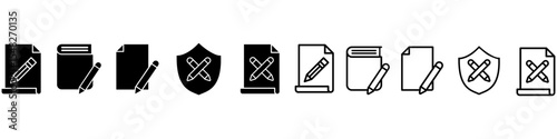 Notebook icon vector set. Note illustration sign collection. Diary symbol. Copywriting web icons.