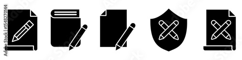 Notebook icon vector set. Note illustration sign collection. Diary symbol. Copywriting web icons.
