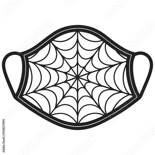 Protective face mask with spiderweb design for Halloween season decoration