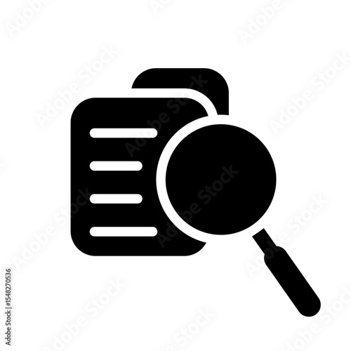 Search for document icon vector. Search illustration sign collection. Document symbol or web icons.