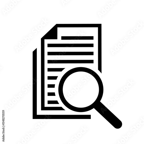 Search for document icon vector. Search illustration sign collection. Document symbol or web icons.