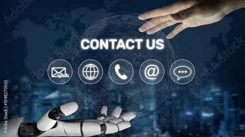 UI concept for contact us section showing icons for email, web, phone, and message. Contact and support icons help streamline business communication and improve customer contact experience. Muxer