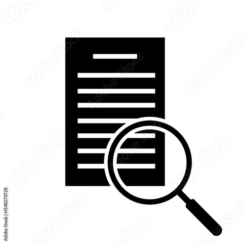 Search for document icon vector. Search illustration sign collection. Document symbol or web icons.
