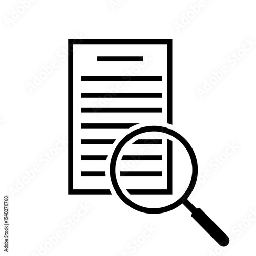 Search for document icon vector. Search illustration sign collection. Document symbol or web icons.