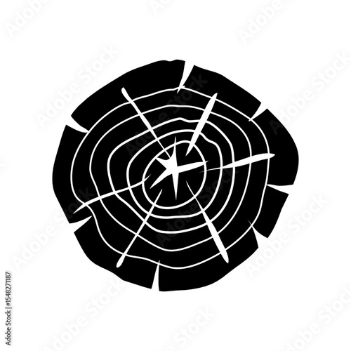 Wood Slice icon vector. Wood Rings illustration sign. Tree symbol. Sawmill logo.
