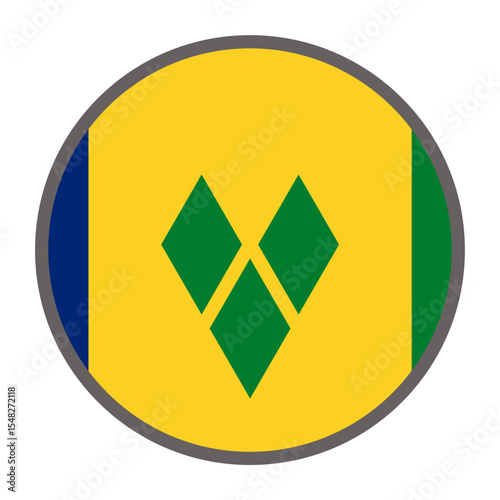 round flag of Saint Vincent and the Grenadines on white background vector
Vector round flag