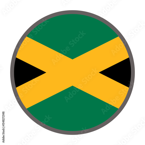 round flag of Jamaica on white background vector
Vector round flag