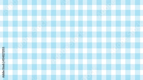 Light blue gingham tablecloth seamless pattern background
