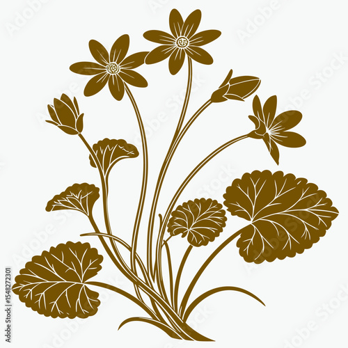  lesser celandine with leaves