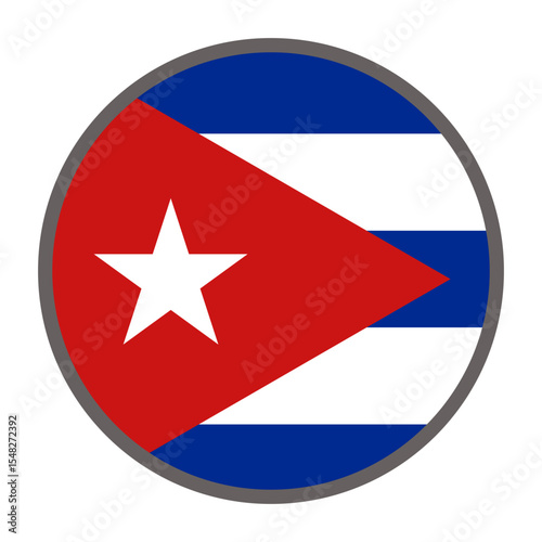 round flag of Cuba on white background vector
Vector round flag