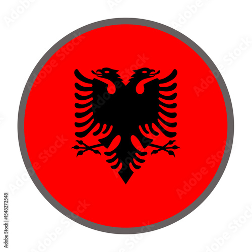 round flag of Albania on white background vector
Vector round flag