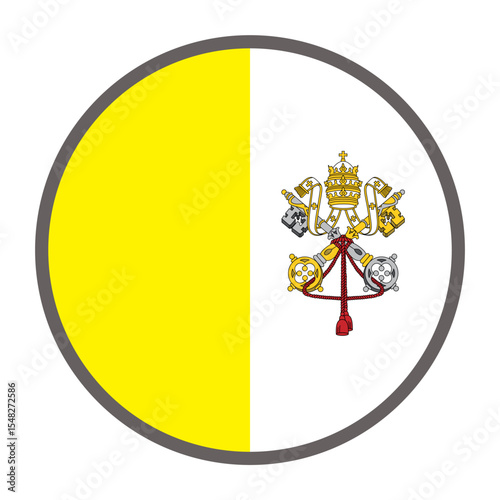 round flag of Vatican on white background vector
Vector round flag