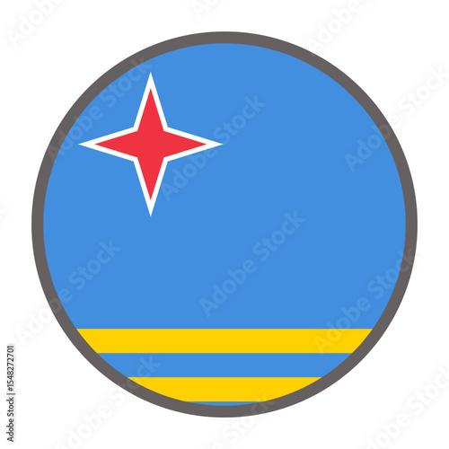 round flag of Aruba on white background vector
Vector round flag