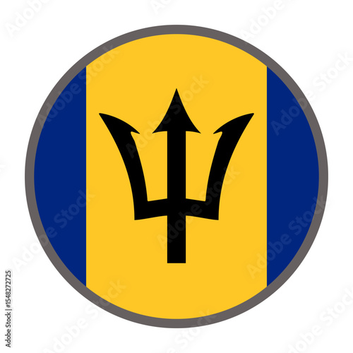 round flag of Barbados on white background vector
Vector round flag
