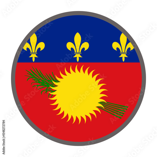 round flag of Guadeloupe on white background vector
Vector round flag