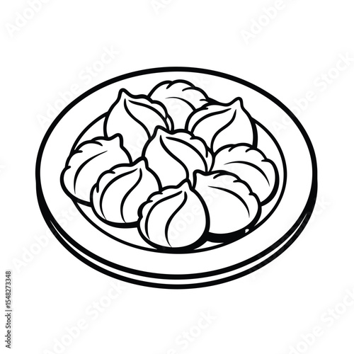vector illustration of dumplings on white background