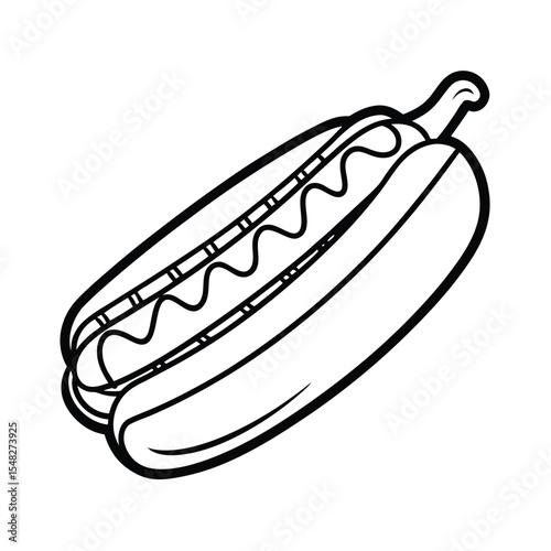 hot dog vector art illustration