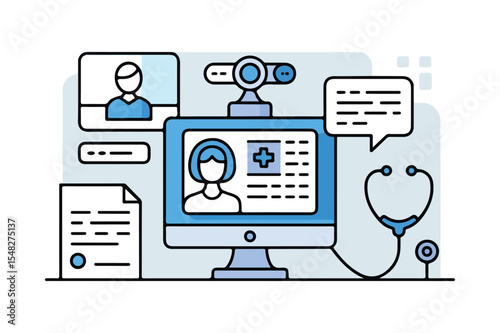Telemedicine consultation illustration modern healthcare concept
