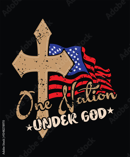 ONE NATION UNDER GOD t shirt design.