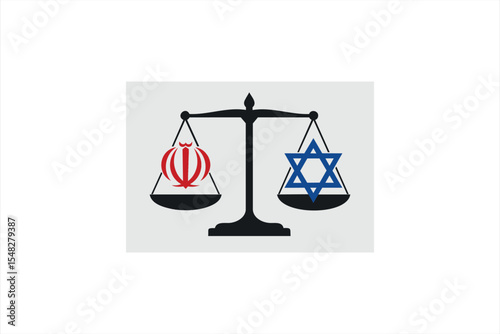 Iran Israel Justice Scale Balance Icon