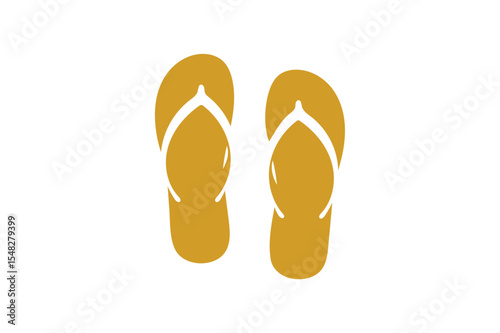 Slippers silhouette on white background.