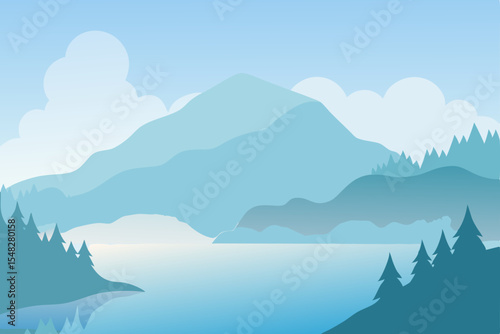 mountain landscape with clouds