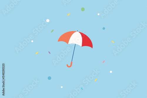 umbrella with rain drops
