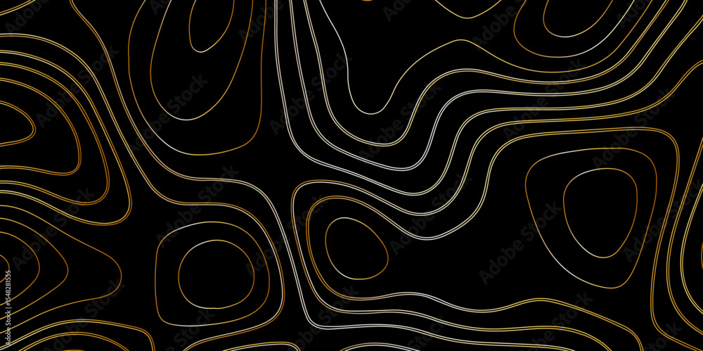 Fototapeta premium Gradient color topology and topography vector design abstract background contour map texture for print works . black curve line background with wave shape vector illustration. 