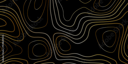 Gradient color topology and topography vector design abstract background contour map texture for print works . black curve line background with wave shape vector illustration.	