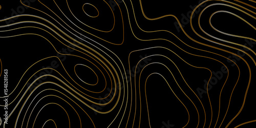 Gradient color topology and topography vector design abstract background contour map texture for print works . black curve line background with wave shape vector illustration.	