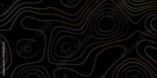 Gradient color topology and topography vector design abstract background contour map texture for print works . black curve line background with wave shape vector illustration.	
