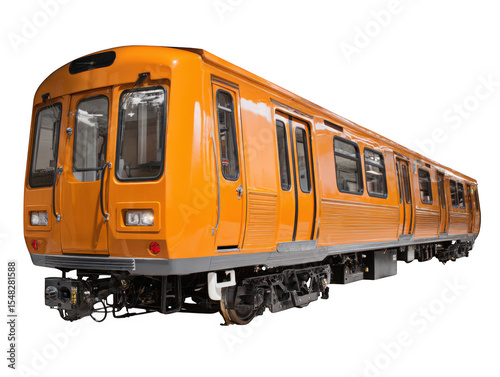 Modern Orange Suburban Train Transportation