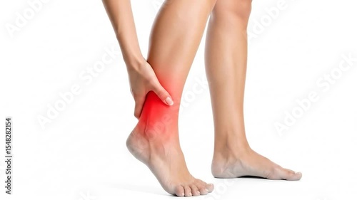 Close-up of a person holding their painful ankle