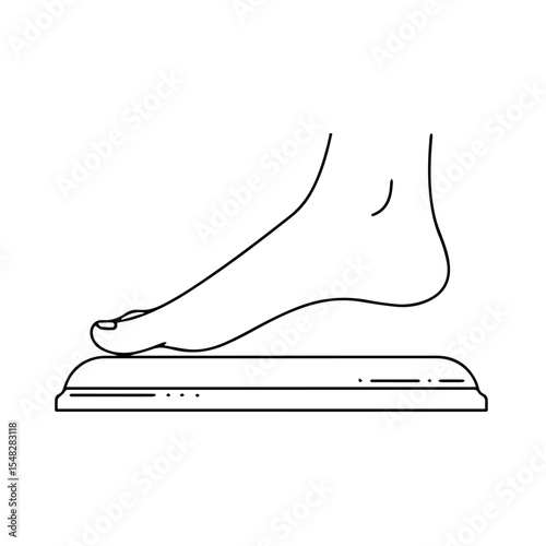 Foot on scale. Image shows a foot stepping on a scale. This image is perfect for health and wellness websites, brochures, and apps.
