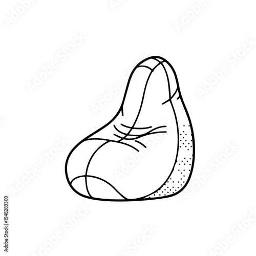 Comfortable beanbag chair drawing. Cozy beanbag chair illustration for interior design projects. Beanbag chair sketch perfect for home decor catalogs or websites.