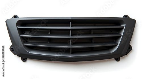 Vehicle air intake grille with horizontal slats and mounting frame  