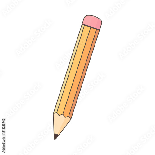 Vector illustration of a classic yellow pencil on white background – perfect for back to school themes, children's education, office stationery, business designs, seasonal projects, and knowledge day 