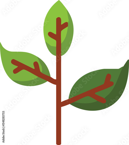 Vibrant Green Sprout Illustration featuring Leaves and Stem perfect for Eco Logos and Spring Designs