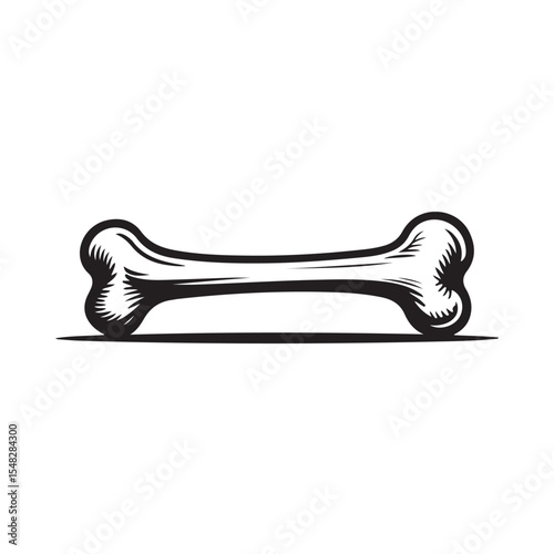 Black and White Illustration of a Dog Bone animal