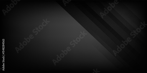 Dark deep black dynamic abstract vector background with wavy lines. Modern creative halftone premium gradient. 3d cover of business presentation banner for sale event night party. Soft shadow dots