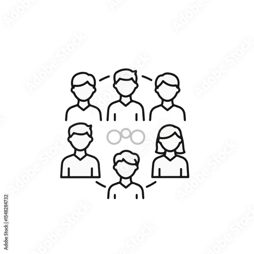 Illustration of a circle of diverse individuals connected. 