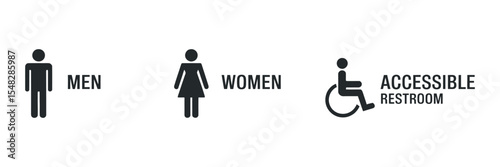 Men s Women s and Accessible Restroom Signs